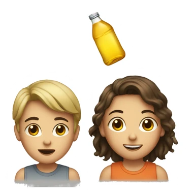  The girl tells the boy I want to drink sticker