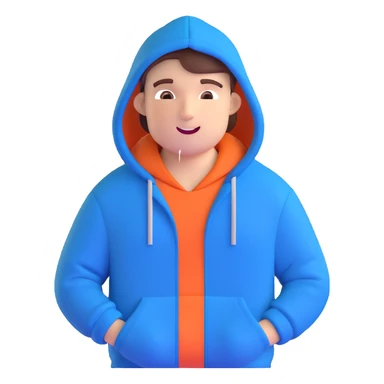 Mr. Beast wearing a blue hoodie with a cheerful expression sticker