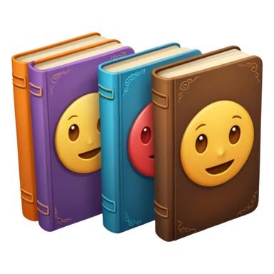 three different color books  sticker