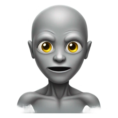 alien gray full gray body front view sticker