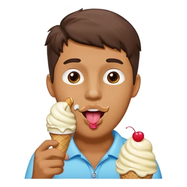 Uomo che lecca il gelato sticker