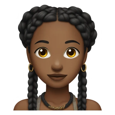 black woman with black boho braids and crop top no necklace  sticker