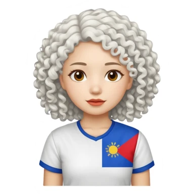 white curly hair girl pinoy flag sticker