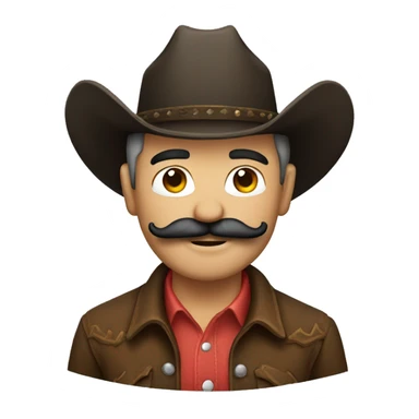 Cowboy with a mustache sticker