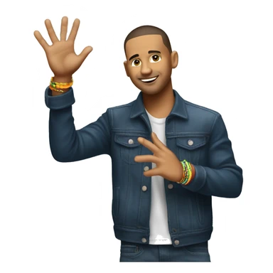 reggaeton singer showing his hand like hi five more like colombian guy sticker