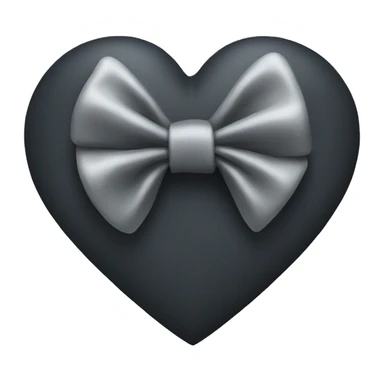 Black heart with big grey bow sticker