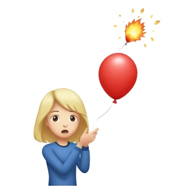 person blowing up a balloon sticker