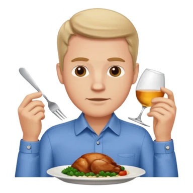 WHITE MAN HAVING DINNER sticker