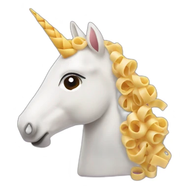 unicorn with pasta and cheese sticker