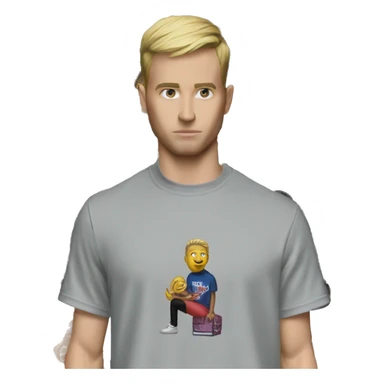 Fanum with a t-shirt balenciaga  sticker