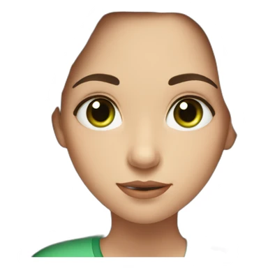 brunet girl with long brown hair and green eyes sticker