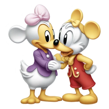 Mickey Mouse kissing Daisy Duck  sticker