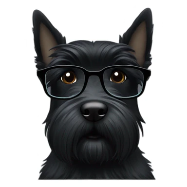 black Scottish terrier glasses black sticker