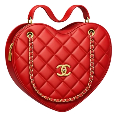 chanel heart red color bag sticker