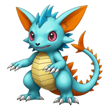 randomly-colored edgy kawaii Fakémon-Pokémon-Digimon-creature (full body) sticker