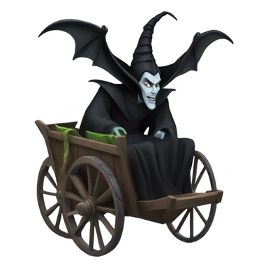 Maleficent cart wheeling sticker