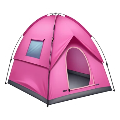cute pink camping tent sticker