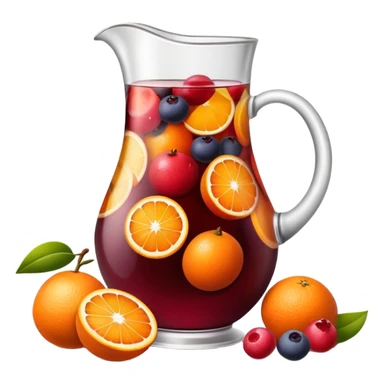 Sangria pitcher with fruit sticker