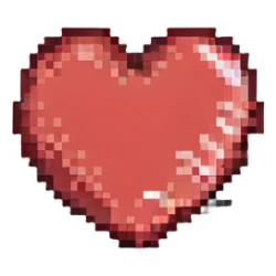simple bold pixel art red heart with iPhone emoji vibe sticker