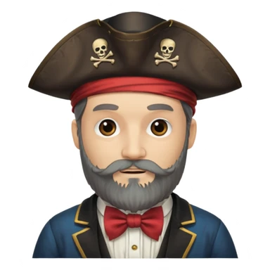 pirate with long beard and bow tie sticker