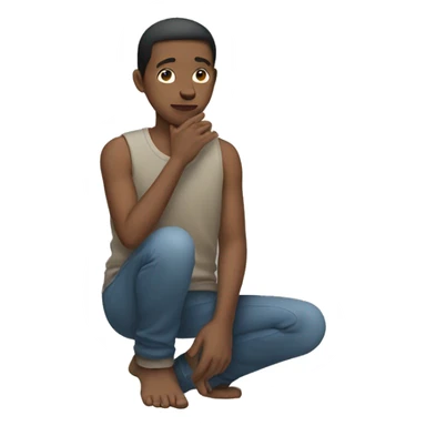 Person putting hand palm on knees while standing sticker