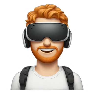 Ginger guy wearing VR headset sticker