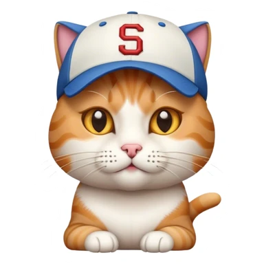 cat wearing a baseball cap sticker