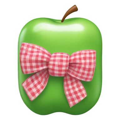 Green Apple AirPod max with pink gingham bows sticker