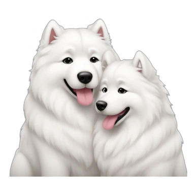 two-samoyed-cuddling sticker