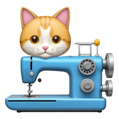 gato cosiendo en una maquina de coser sticker