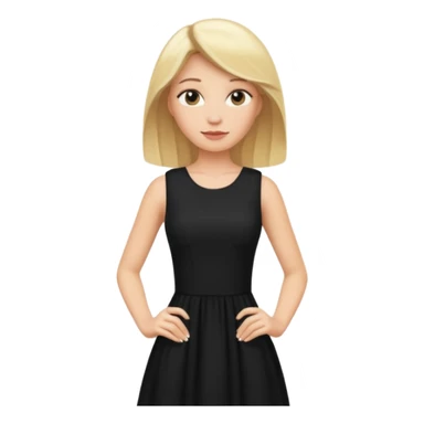 Blonde women, Long black sleveless dress sticker