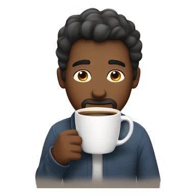 sleepy guy drinking coffee sticker