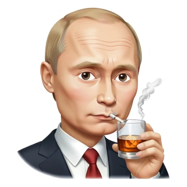 Vladimir putin smoking with glass sticker