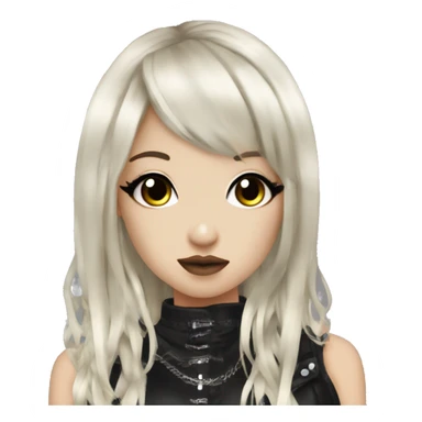 hime gyaru girl, black hair, dark makeup, punk clothes sticker