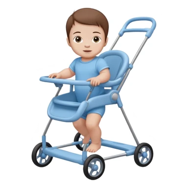 brown hair baby on babywalker sticker