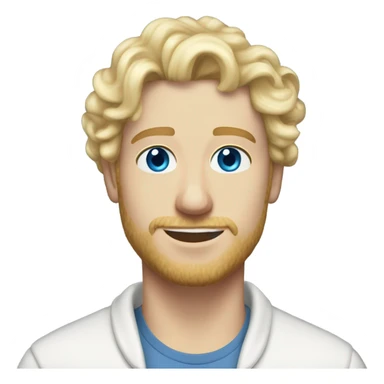 full body light curl blonde 30yo man blue eyed pale skin sticker