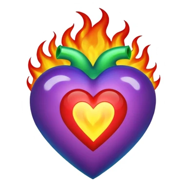 Make flaming hearts in all colours but heart would be separate  sticker