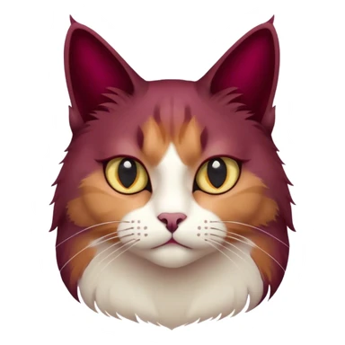  cat gazing intensely Burgundy sticker