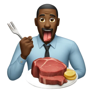 Man eating a big steak  sticker