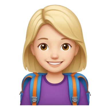 student wearing back pack girl sticker