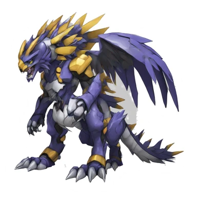  Cool Edgy Digimon-Fakemon-Garurumon-WarGreymon with edgy markings full body sticker