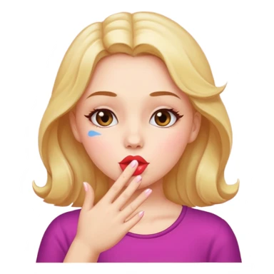 girl blowing kiss sticker