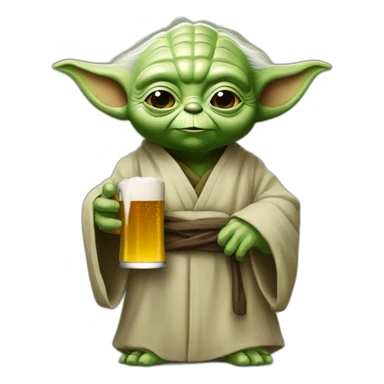Yoda qui prend une bierre sticker