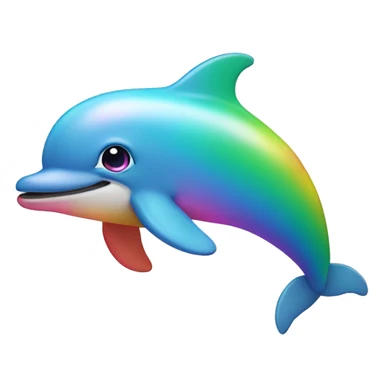 Rainbow dolphin sticker