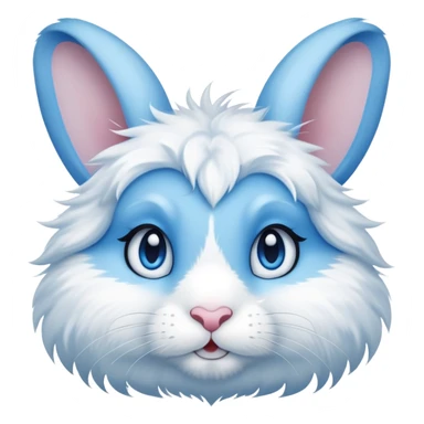 blue and white rabbit with ocean blue eyes sticker