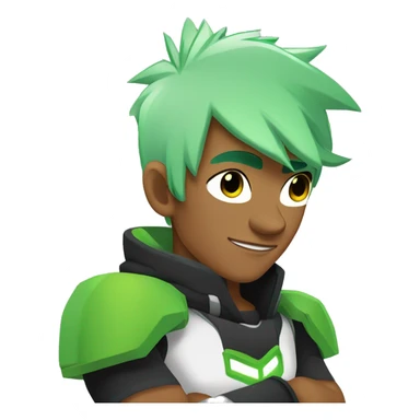 Omnitrix 23 year old white skin, arm folded side looking, half body  sticker