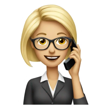 Elegant Blonde woman wearing glasses calling on cell phone sticker