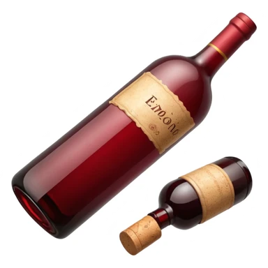 a wine bottle lying on its side rolling on the floor sticker