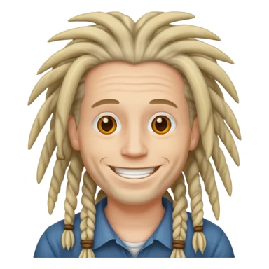 Man with dreadlock smiling white sticker