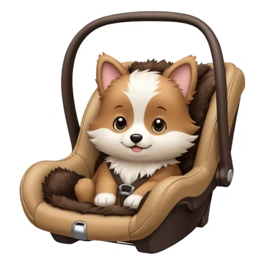 Fur baby car seat sticker